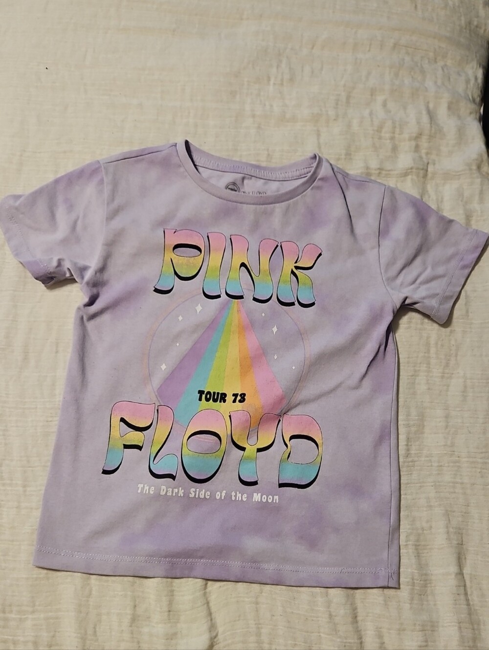Pink Floyd Rainbow Tour Graphic Tee - Lavender, Size 4-5